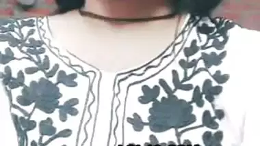 Desi girl in glasses plays with her soft boobs