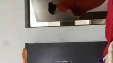 Huge boobs mom naked after bath caught by son viral MMS